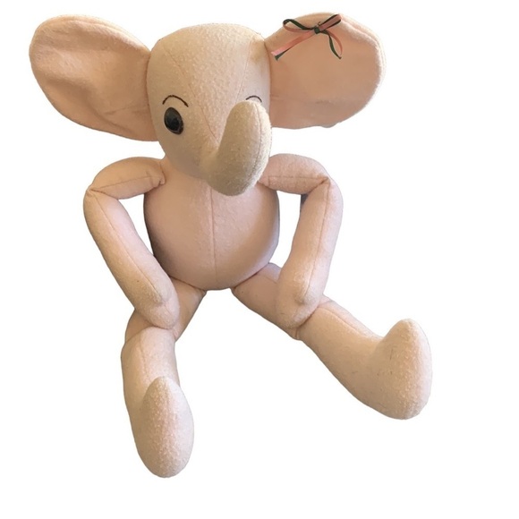 Pink Handmade bendable elephant, 20" - Picture 1 of 5